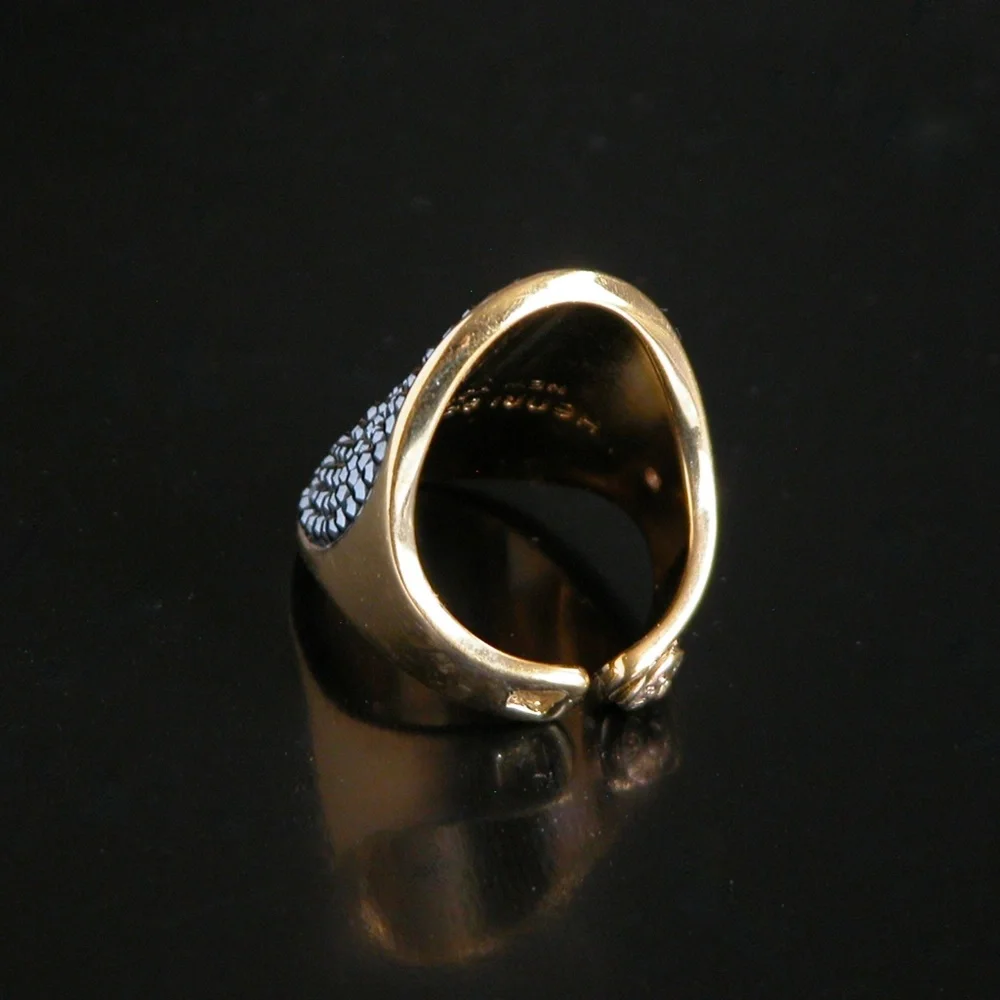 Henri Bendel New York ring Micro Grey Crystal Ring Sz 6 - Picture 4 of 6